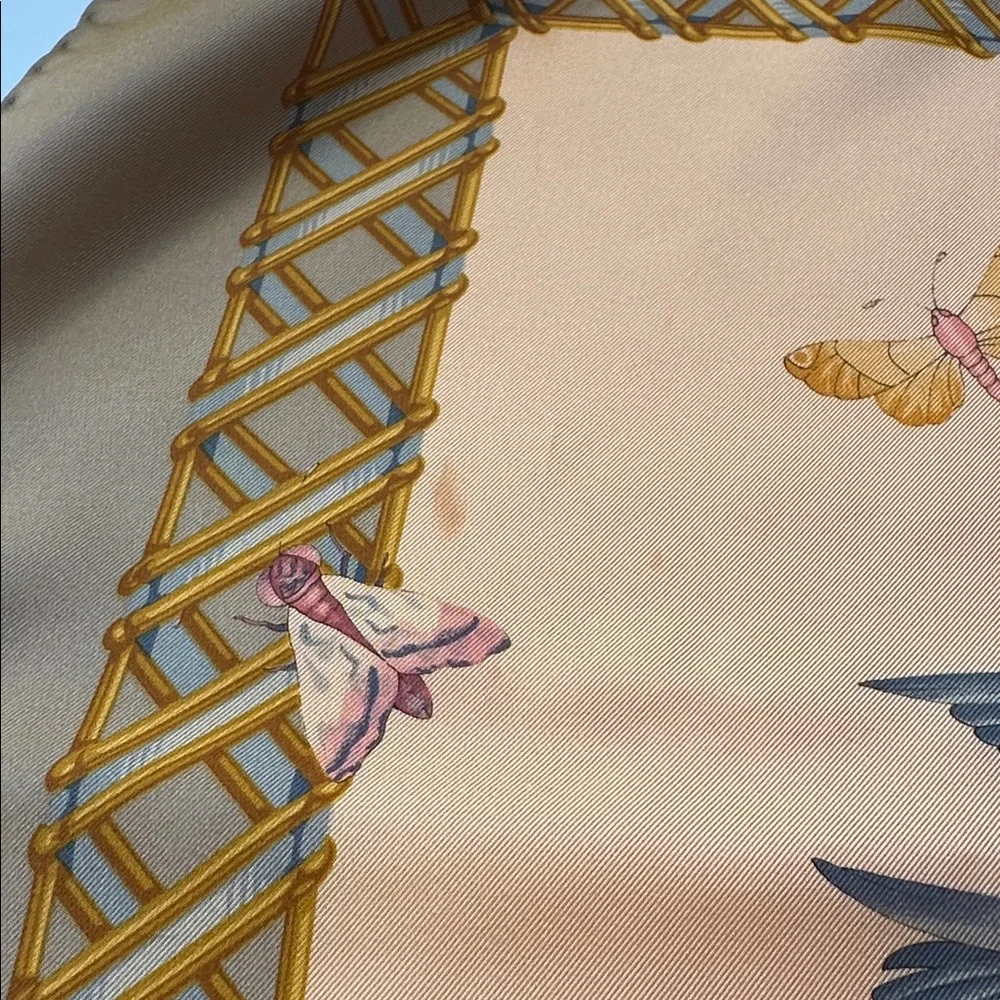 Valentino Pink and Gold Floral Silk Scarf
